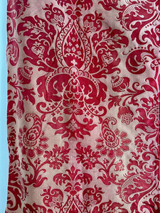 Antique French DAMASK RED GOLD SILK panel indiennes ARABESQUES DECOR c1880