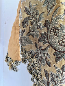 2 Empire French GOLD jacquard PELMET FRINGES c1870