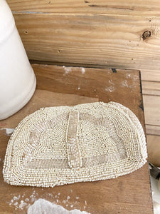 Art Deco French EMBROIDERED PEARL BAG MINAUDIÈRE c1930