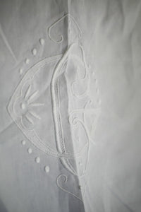 Art Deco French LINEN FIL TROUSSEAU sheet CG OPENWORKS mono c1920