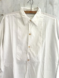 Victorian French man RUSTIC cotton WORK WEAR bib SHIRT c 1900