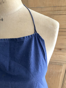 Antique French INDIGO WORK WEAR APRON LINEN c1900