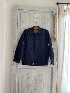 Vintage French WORK WEAR jacket cotton blue DENIM blouson c1950