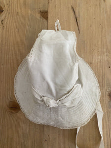 Vintage French girl cotton SUMMER CAP knot c1920