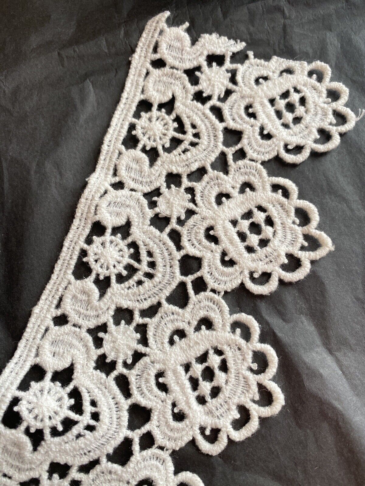 LOT vintage French ENTREDEUX cotton LACE trim c1950