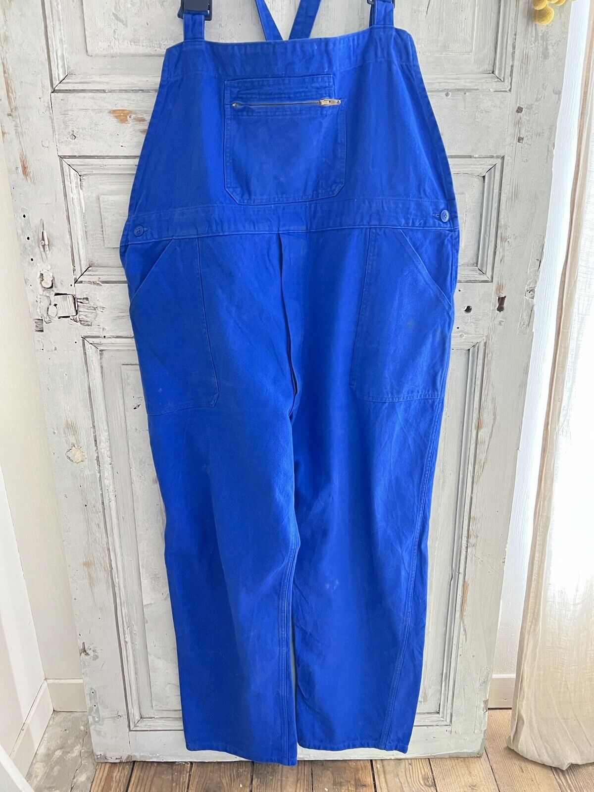 Vintage French large WORK WEAR overalls INDIGO blue cotton c1950