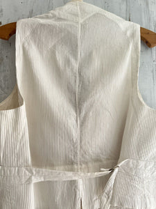 Antique rare French man elegant CHAMPAGNE damask SILK VEST c1850