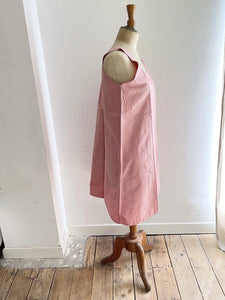 Vintage French PALE PINK DYED linen cotton nightshirt c1930