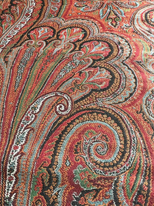 Stunning XXL antique VICTORIAN Kashmir PAISLEY piano WOOL SHAWL tablecloth c1880