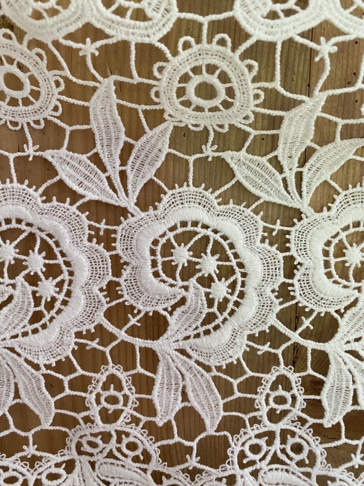 Vintage French SET 2 FILET LACE panel CURTAIN brise bise c1950