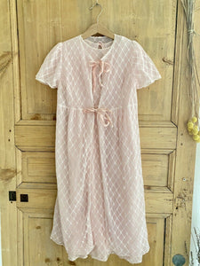 Vintage French PINK young girl lingerie SLEEPING SET 14 years c1950