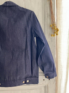 Vintage French WORK WEAR jacket cotton blue DENIM blouson c1950