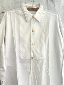 Victorian French man RUSTIC cotton WORK WEAR bib SHIRT c 1900