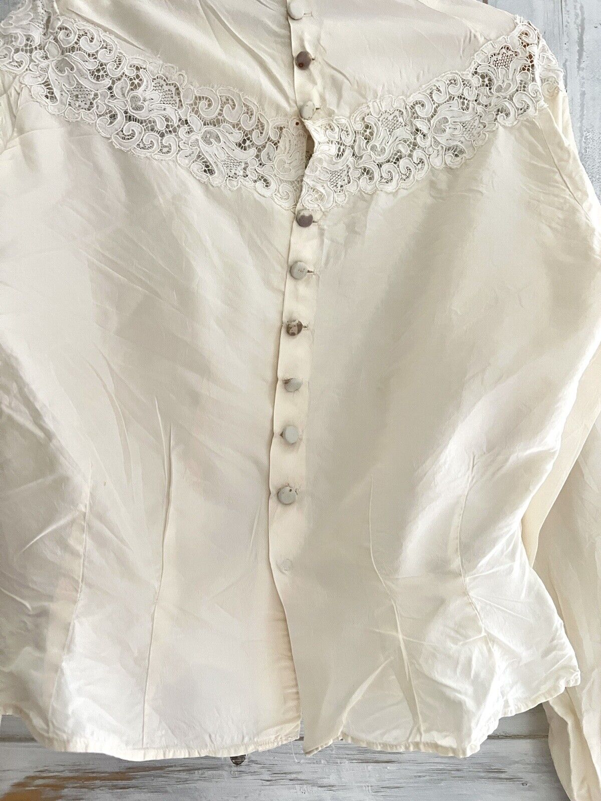 Victorian SILK embroidered BLOUSE c1900