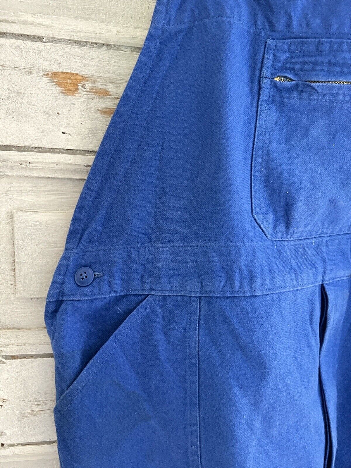 Vintage French large WORK WEAR overalls INDIGO blue cotton c1950