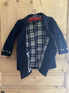 Vintage French DEADSTOCK child SAILOR COAT wool Galeries Lafayette Paris c1950