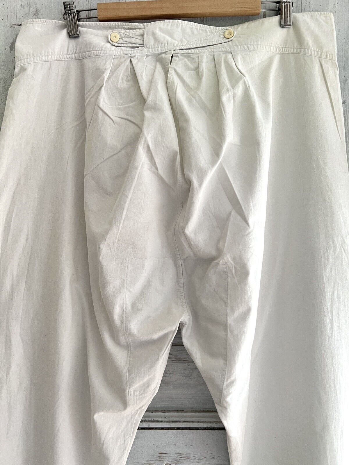 Victorian French MAN open PANTS trouser COTTON B monogram c1900