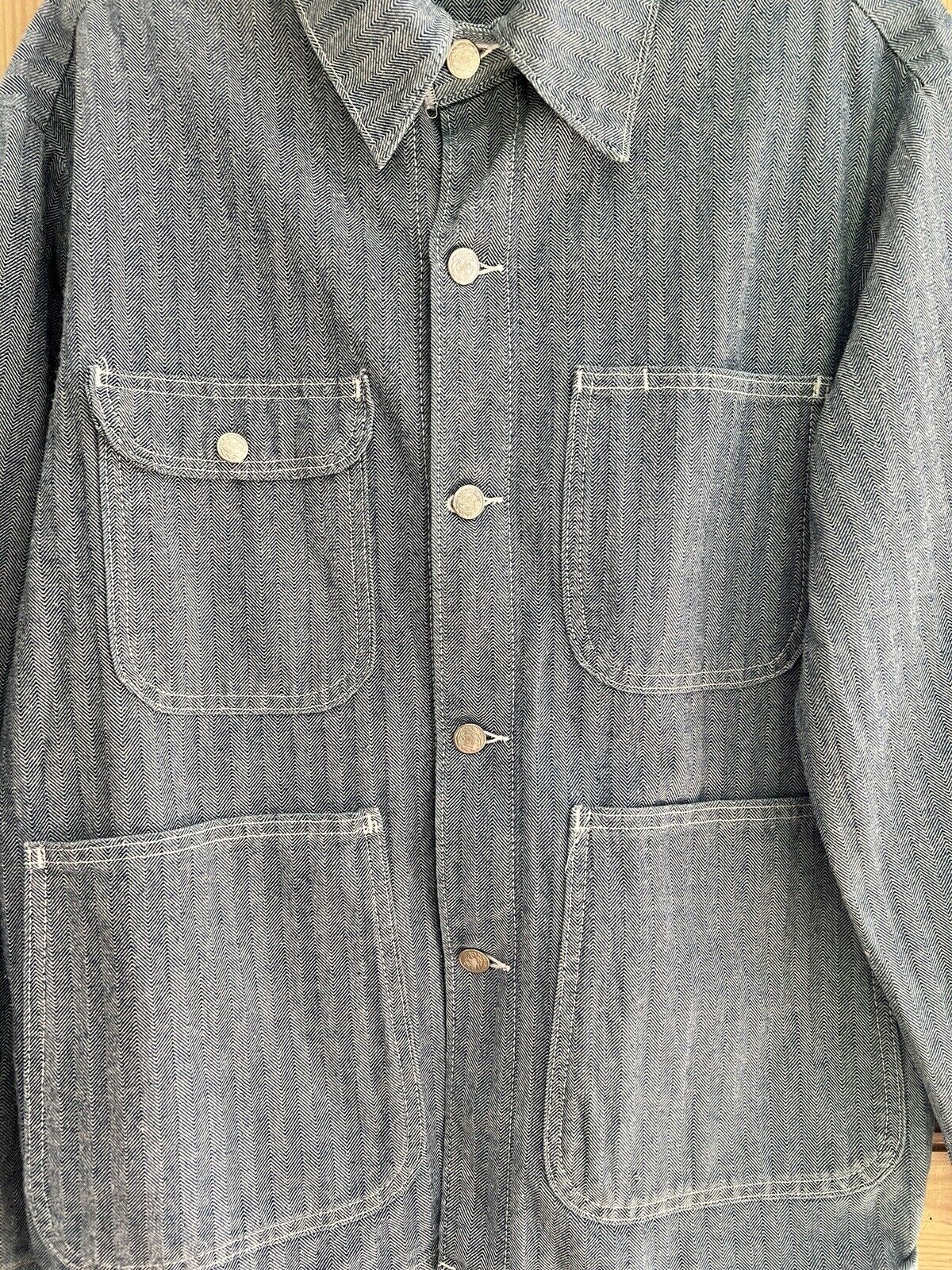 Vintage American WORK WEAR jacket cotton blue CHAMBRAY c1950