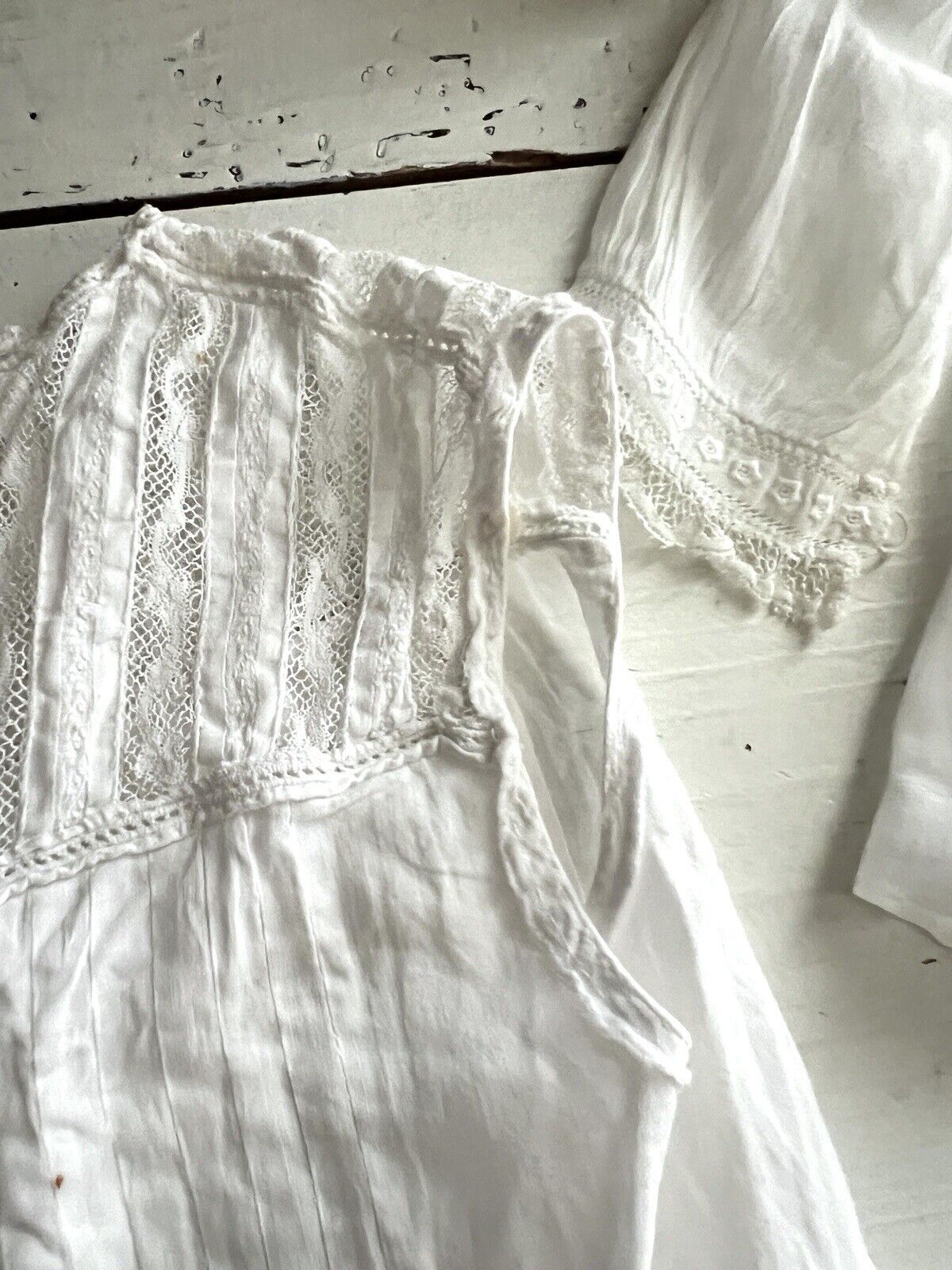 Victorian French BUNDLE cotton veil child DRESS and BLOUSE doll c1900