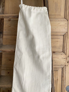 Vintage French LONG cotton BREAD BAG c1950