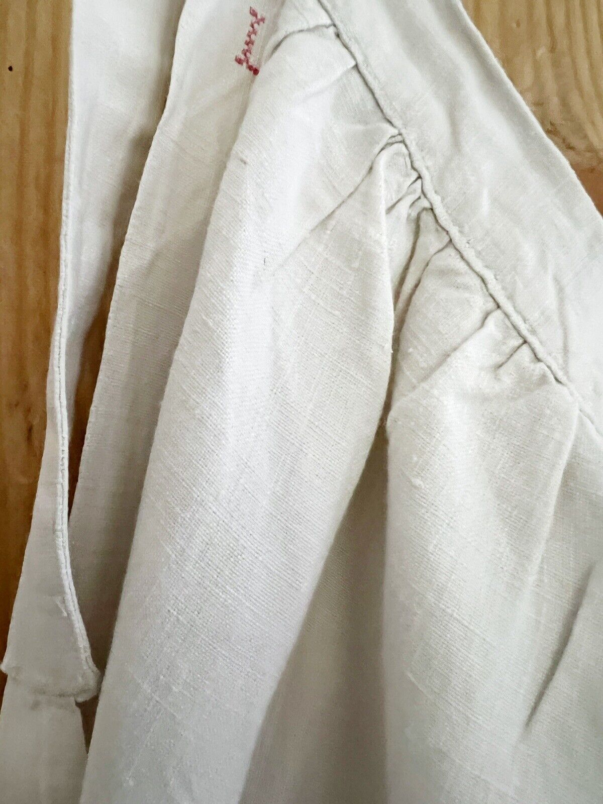 PRIMITIVE French LONG WORK WEAR pure LINEN NUNNERY APRON LM mono c1830