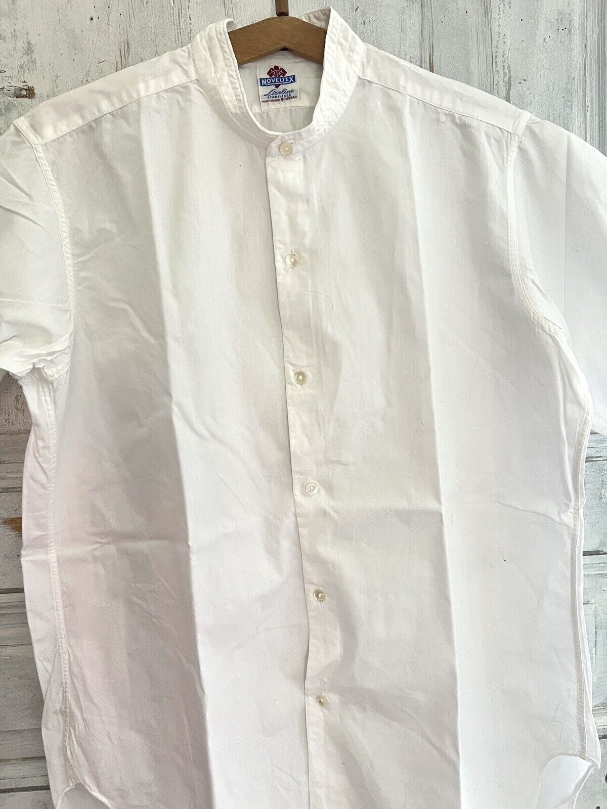 Antique French man WORK WEAR COTTON SHIRT Novaltex c 1950