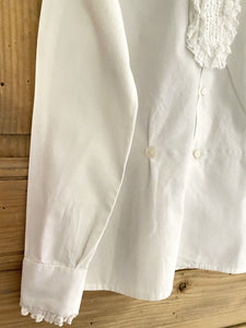 Vintage French cotton CEREMONY FRILLED child SHIRT JABOT c1960