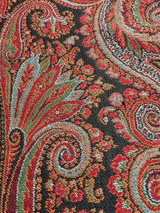 Stunning XXL antique VICTORIAN Kashmir PAISLEY piano WOOL SHAWL tablecloth c1880