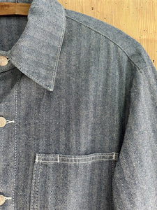 Vintage American WORK WEAR jacket cotton blue CHAMBRAY c1950