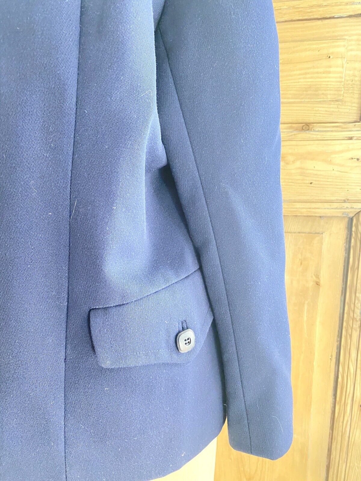 Vintage French woman blue JACKET tailored COLLAR c 1950