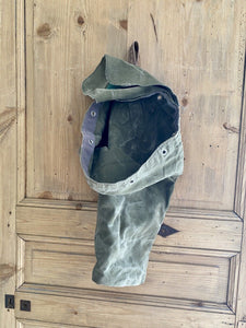 Vintage French LINEN MILITARY BAG c1930