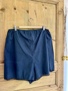 Antique French BLUE DYE cotton PANTY culotte LACE trim c1900