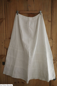 Antique french ribbed PETTICOAT transparency GAUZE LACE c 1880