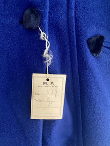 Vintage French DEADSTOCK child WOOL COAT satin lining c1950