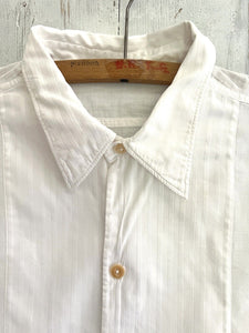 Victorian French man RUSTIC cotton WORK WEAR bib SHIRT c 1900