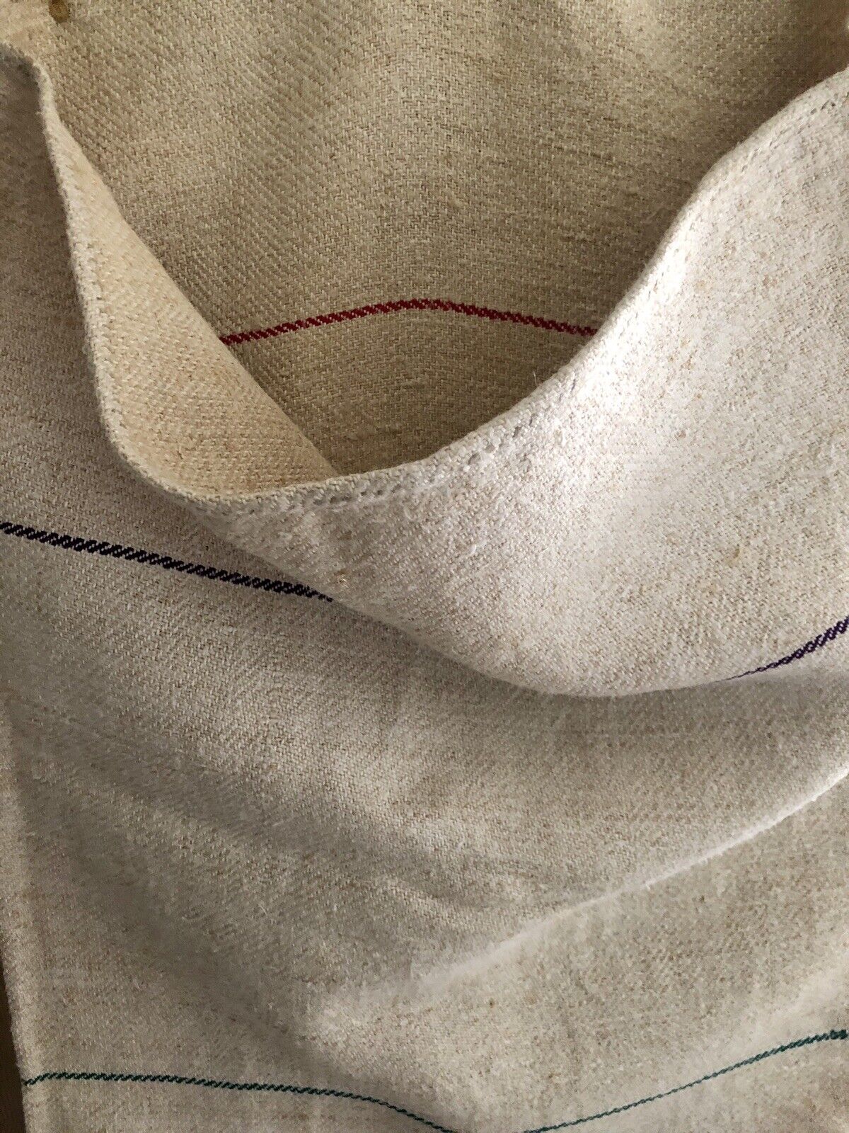 Vintage European LONG GRAIN SACK homespun linen fabric