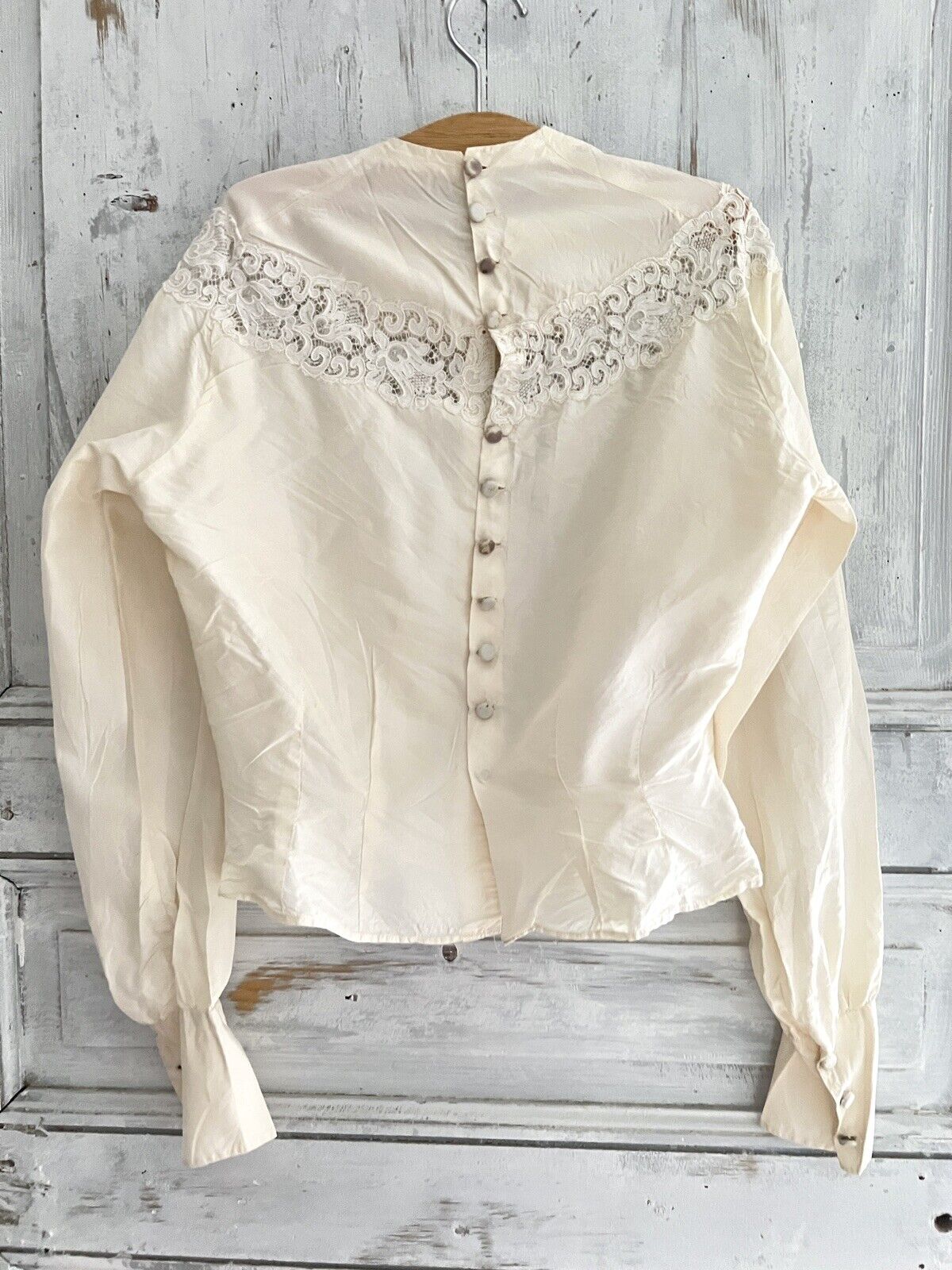 Victorian SILK embroidered BLOUSE c1900