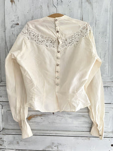 Victorian SILK embroidered BLOUSE c1900