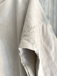 Antique French PRIMITIVE pure FLOPPY LINEN nightshirt c1830