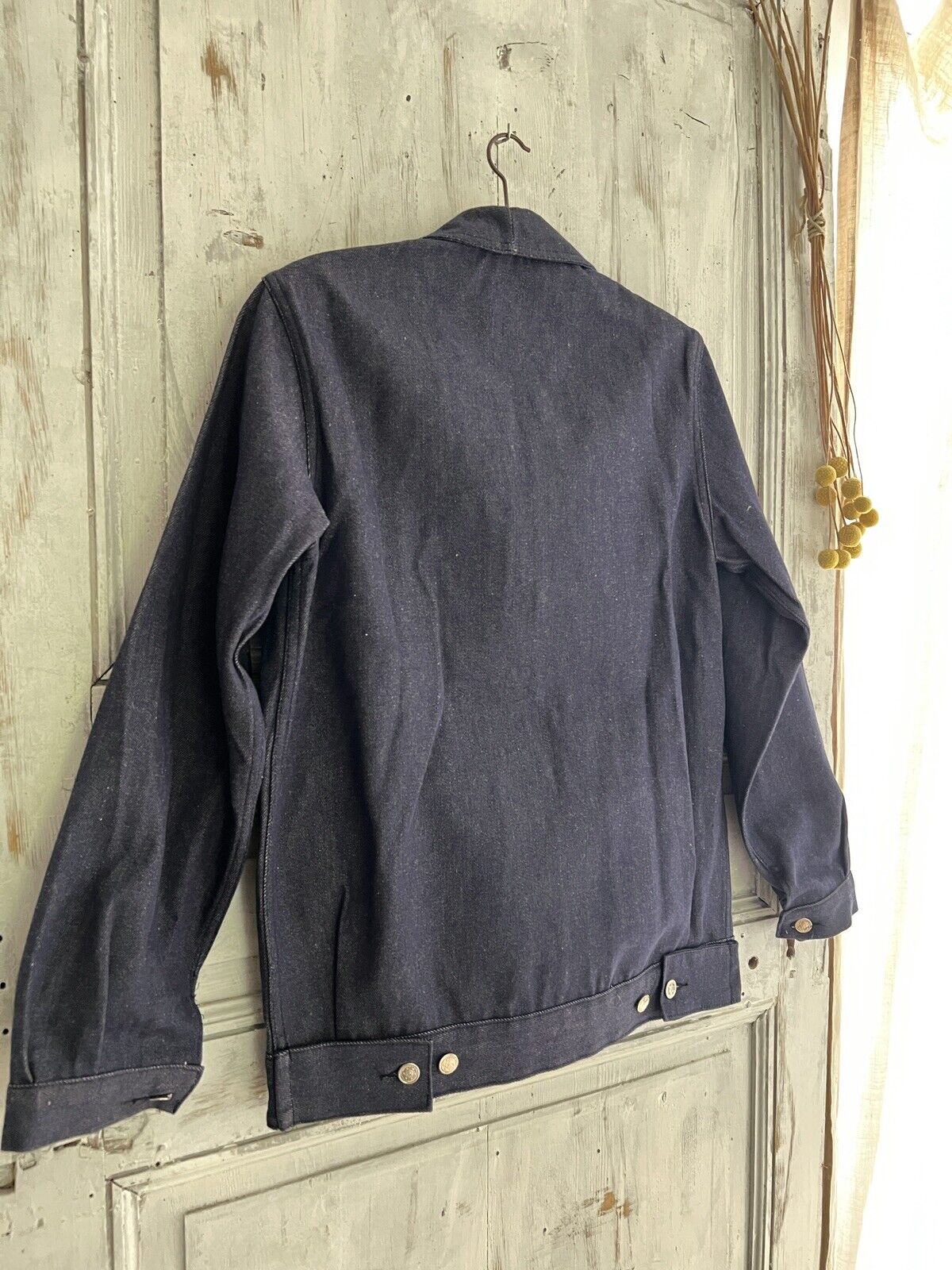 Vintage French WORK WEAR jacket cotton blue DENIM blouson c1950