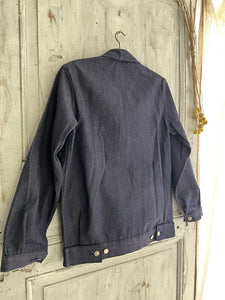 Vintage French WORK WEAR jacket cotton blue DENIM blouson c1950