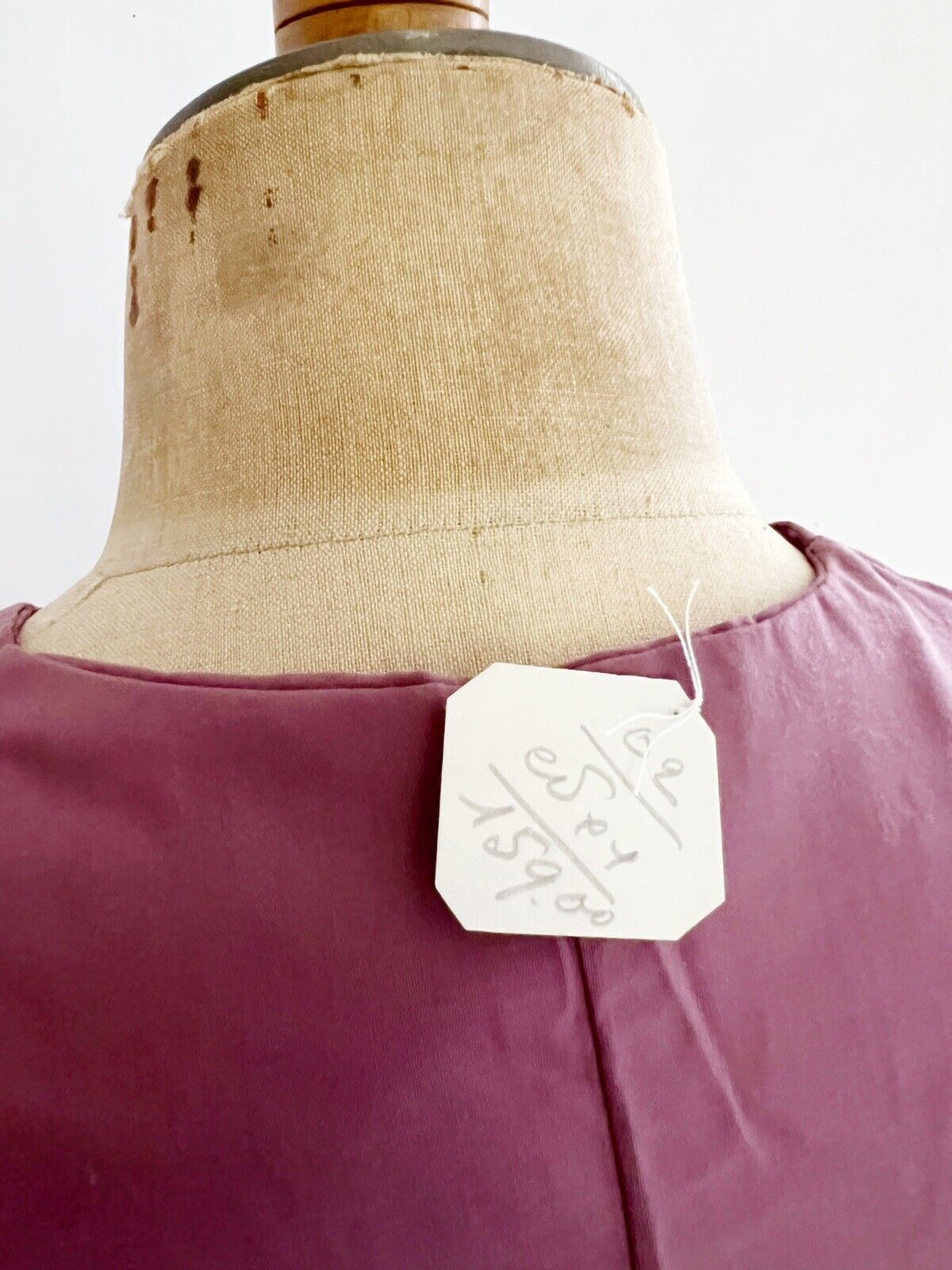 Vintage French PALE PURPLE rustic WORK WEAR APRON Provence c 1950