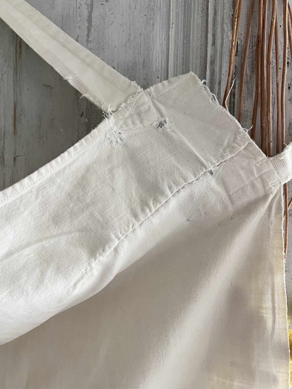 Vintage French BUTCHER WORK WEAR APRON MOLESKINE cotton  c1950