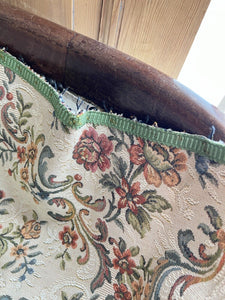 Vintage French DAMASK cotton SOFA cover floral bouquets c1950