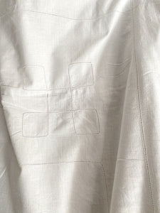 Vintage French cotton DUVET COVER openworks RUFFLES c1930