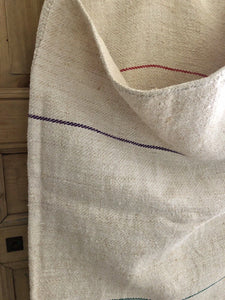 Vintage European LONG GRAIN SACK homespun linen fabric