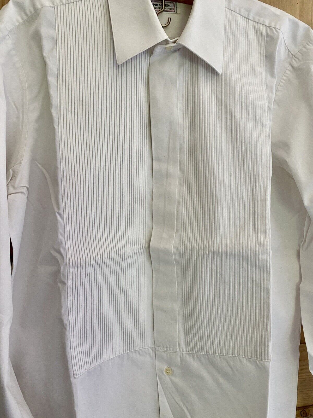 Vintage French man COUTURE POPLIN SHIRT COTTON pintucks c 1930