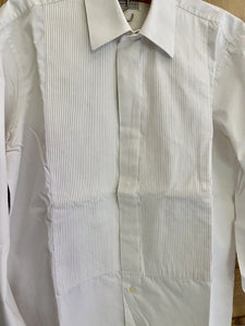 Vintage French man COUTURE POPLIN SHIRT COTTON pintucks c 1930