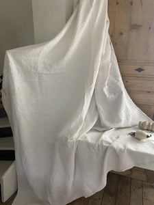 PRIMITIVE large French HOMESPUN LINEN central seam AC mono WASHED c1850