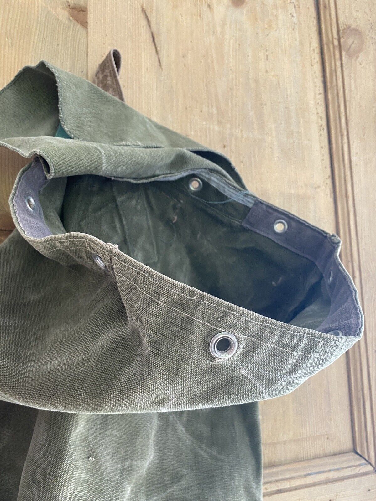 Vintage French LINEN MILITARY BAG c1930